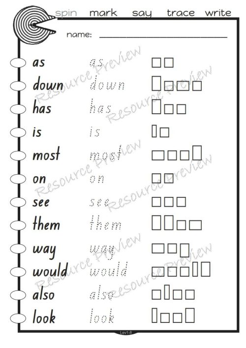 Sight word activities Lv1-8 - Image 5