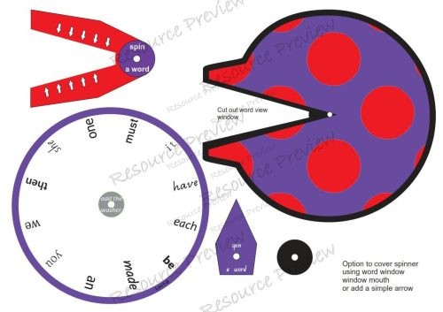 Sightword spinner Lv1-9