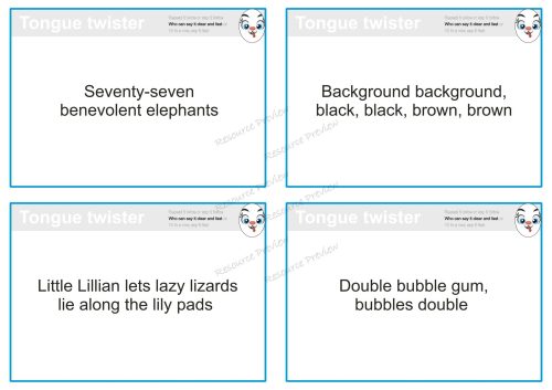 Tongue twister cards x40 - Image 2
