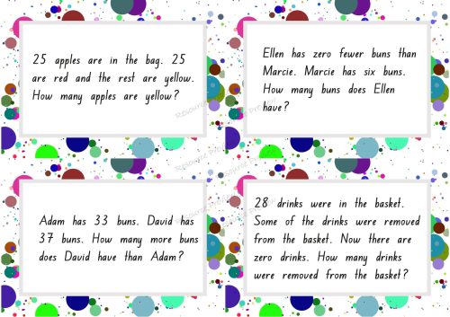 Word problems (subtraction cards x24) - Image 2