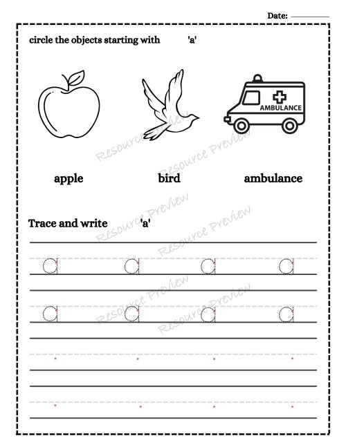 Alphabet letter practise lc