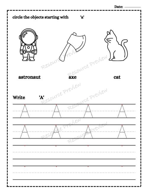 Alphabet letter practise UC