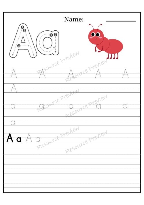Alphabet letter practise
