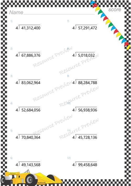 7+dig / 1dig Division no remainder - Image 3