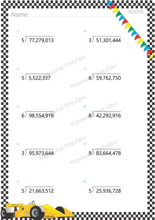 7+dig / 1dig Division with remainder - Image 5