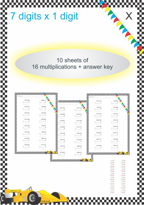 7dig x 1dig Multiplication