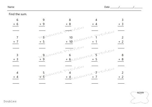 One minute addition Drill Set 0-10 Bundle