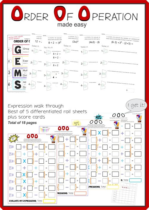 Order of Operation Activities GEMS