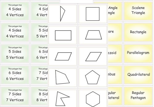 Polygon shape card set