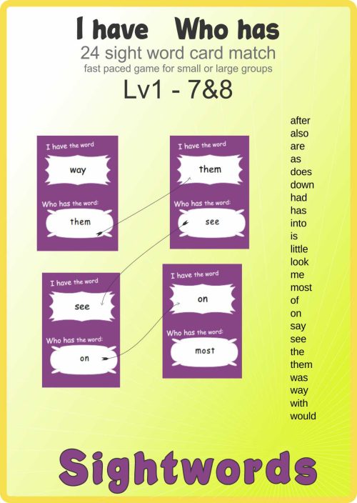 I have Who has - Sightword Lv1-78