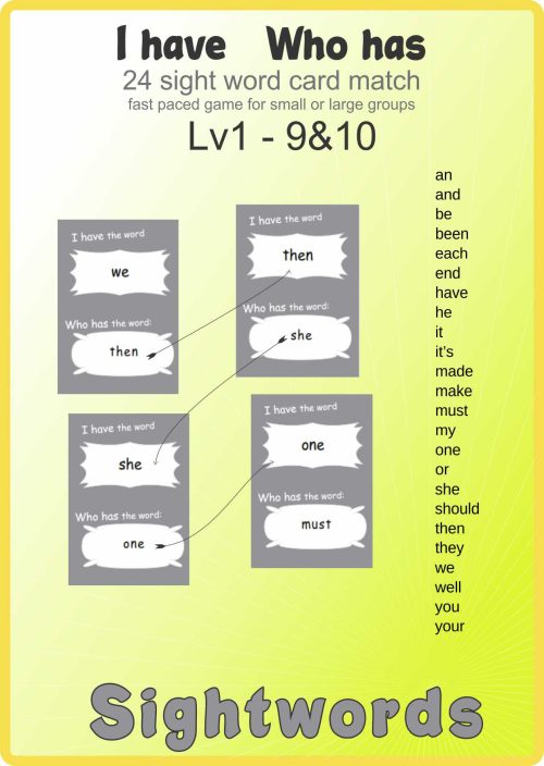 I have Who has - Sightword Lv1-910